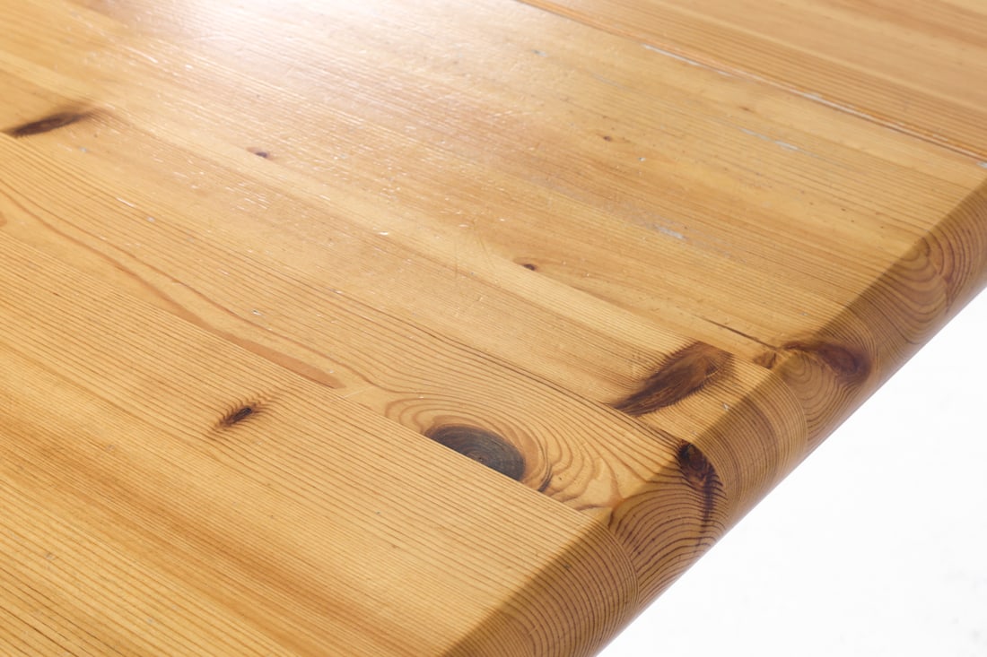 DAUMILLER STYLE PINE EXTENDING DINING TABLE 1970S - 20