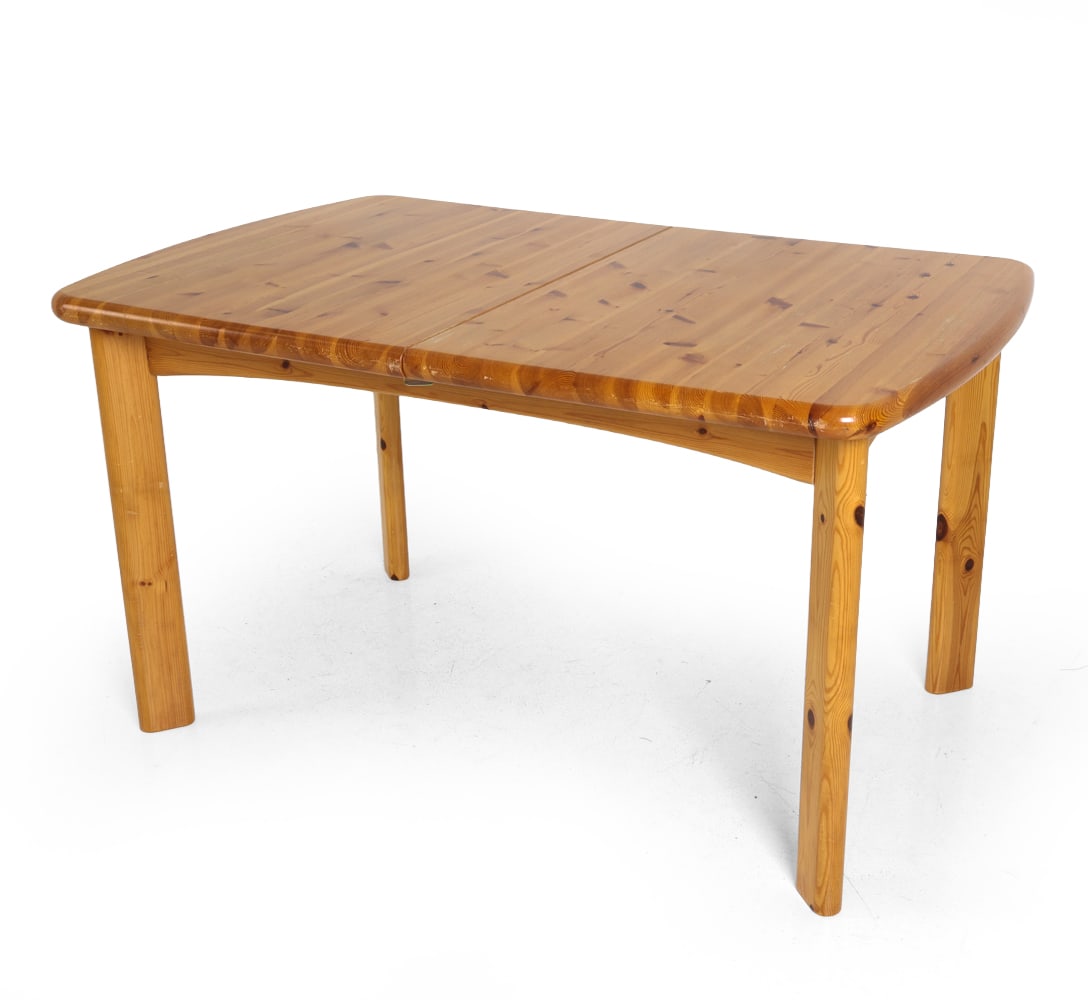 DAUMILLER STYLE PINE EXTENDING DINING TABLE 1970S - 2