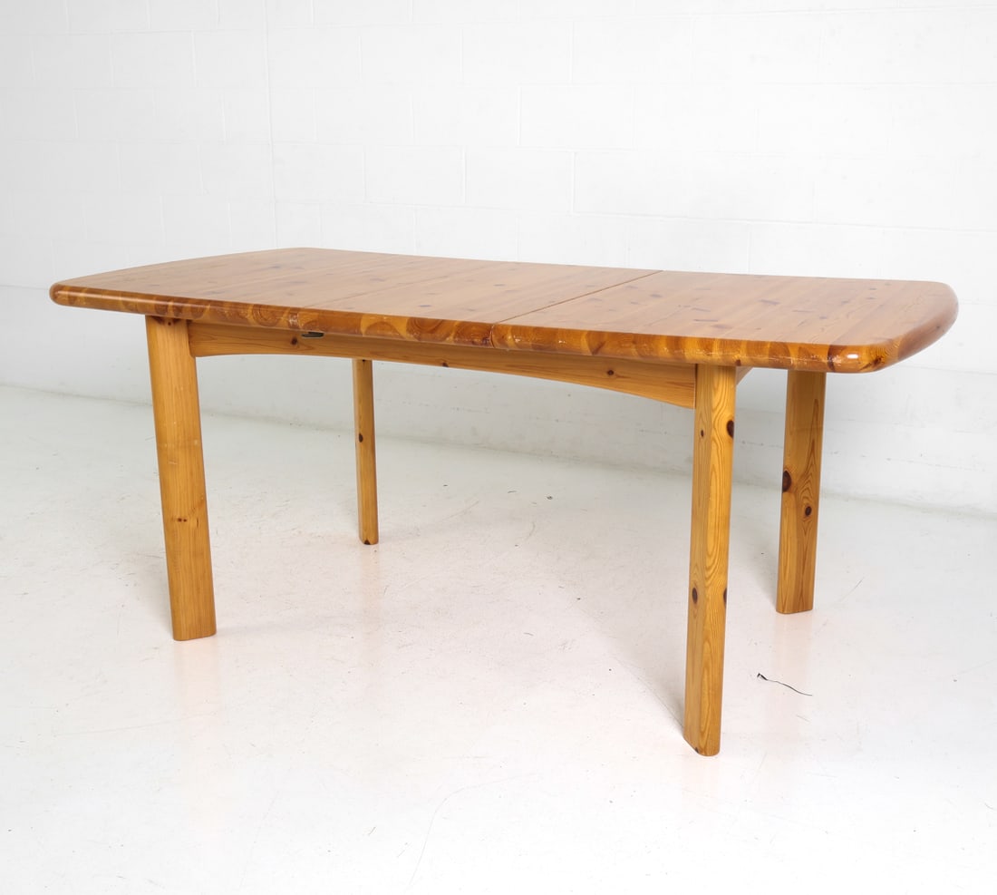 DAUMILLER STYLE PINE EXTENDING DINING TABLE 1970S - 3