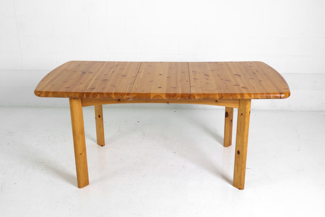 DAUMILLER STYLE PINE EXTENDING DINING TABLE 1970S - 5