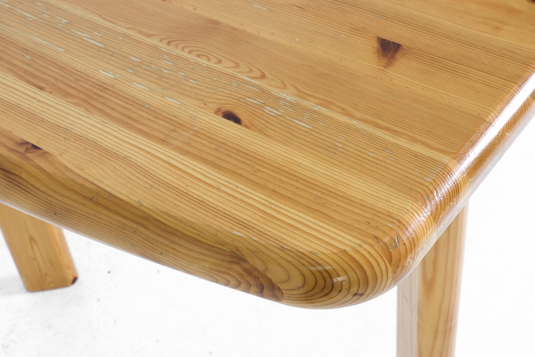 DAUMILLER STYLE PINE EXTENDING DINING TABLE 1970S - 8