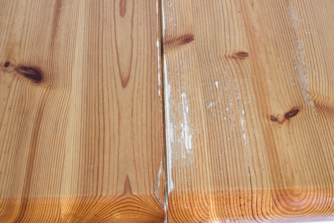 DAUMILLER STYLE PINE EXTENDING DINING TABLE 1970S - 9
