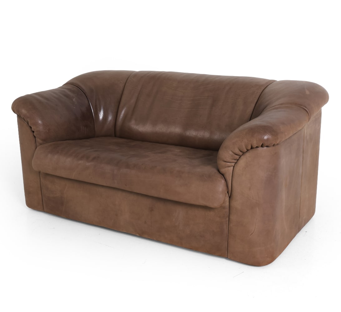 DE SEDE DS-95 SWISS LEATHER LOVESEAT SOFA C. 1970S (1 of 19)