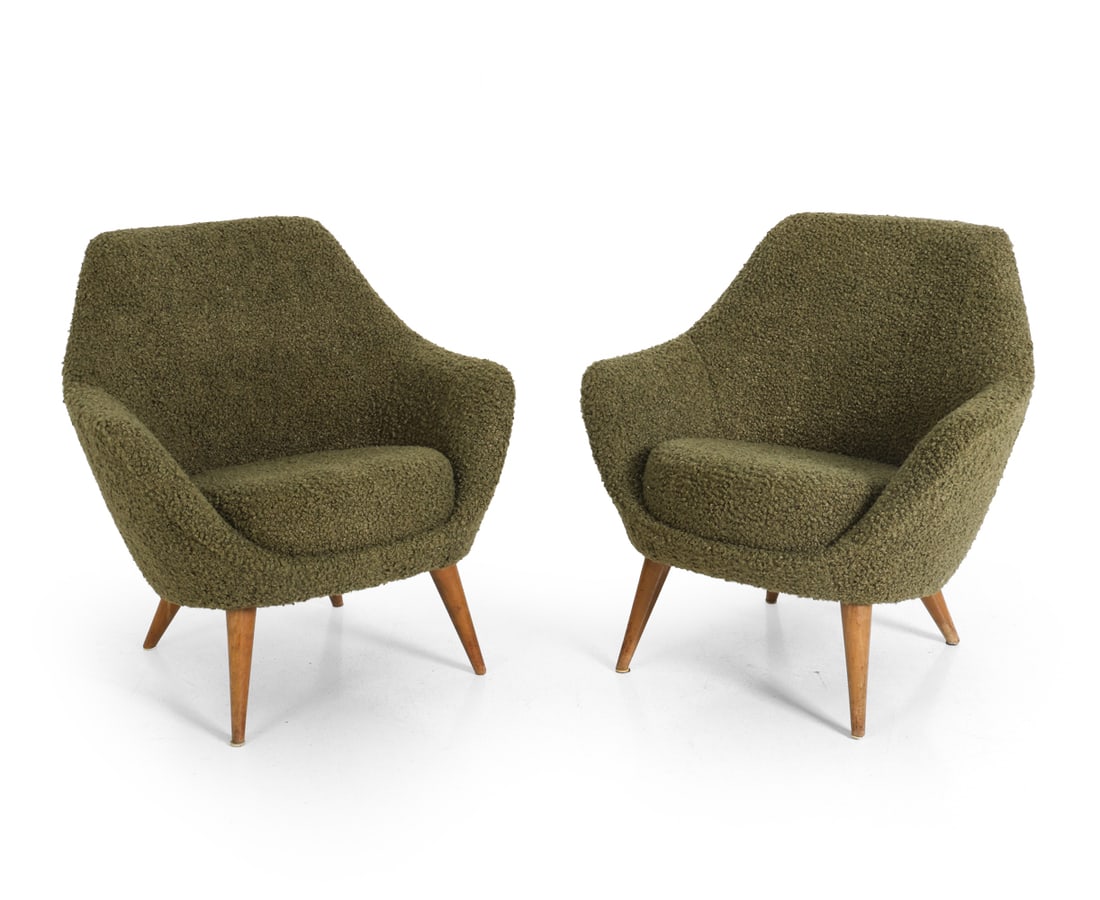 PAIR STYLE OF SKOGH SWEDISH LOUNGE CHAIRS C. 1950S (1 of 15)