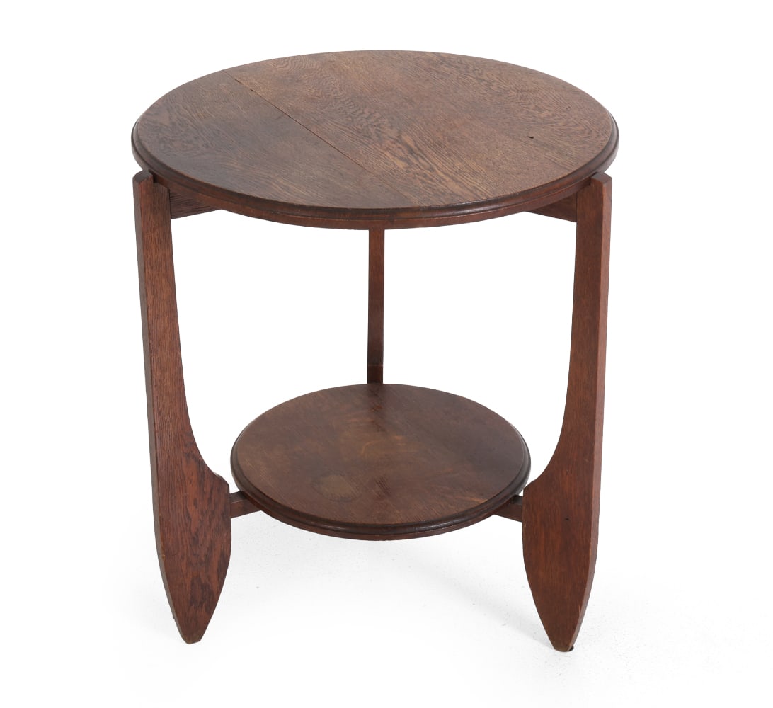 DUTCH ART DECO OAK SIDE TABLE C. 1920S (1 of 12)