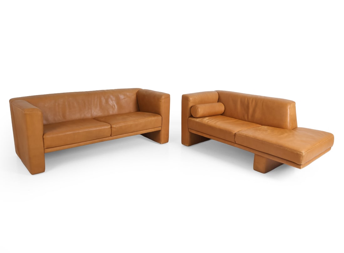 ROLAND MEYER-BRUHL "VISAVIS" LEATHER SOFA GROUPING (1 of 17)