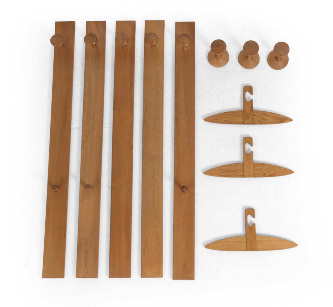 SCANDINAVIAN OAK COAT RACK GROUPING (1 of 11)
