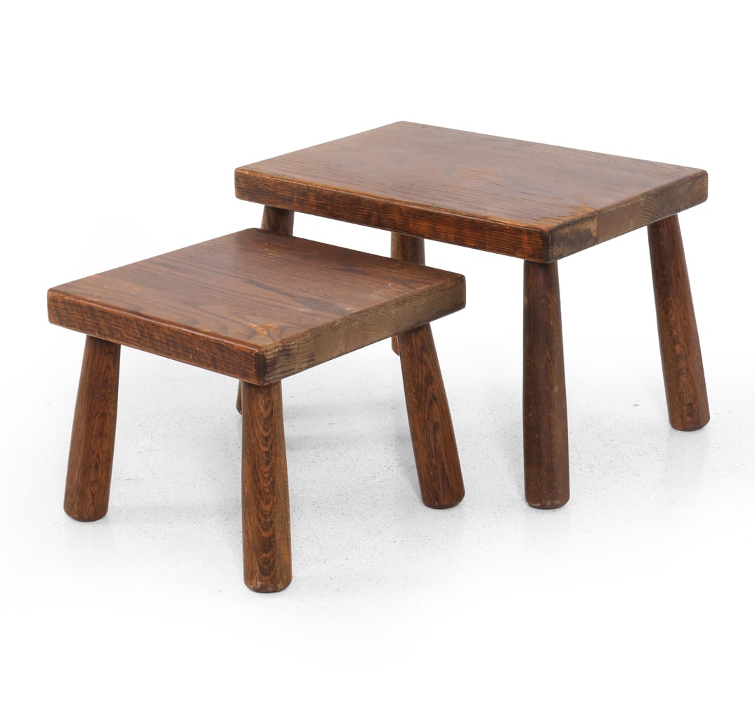 DANISH OAK NESTING STOOLS C. 1950S (1 of 9)