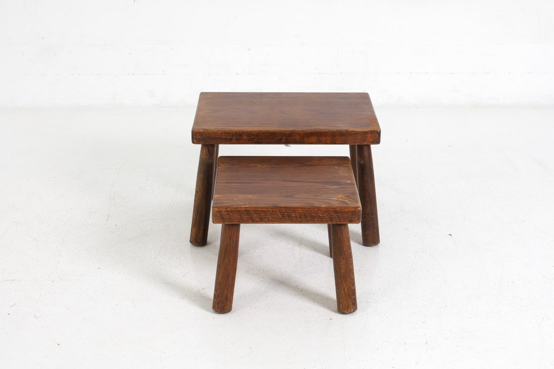 DANISH OAK NESTING STOOLS C. 1950S - 4