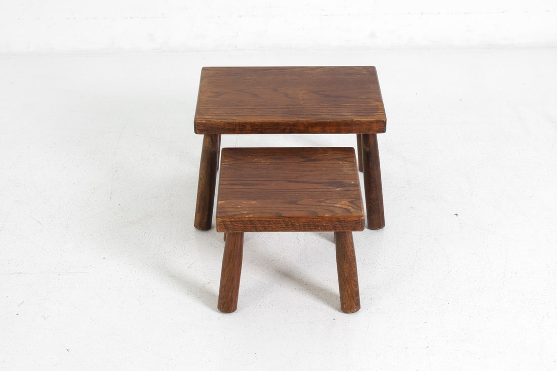 DANISH OAK NESTING STOOLS C. 1950S - 5