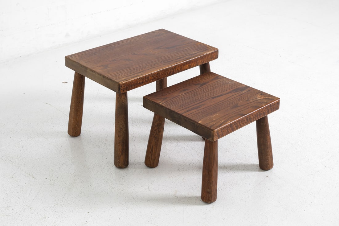 DANISH OAK NESTING STOOLS C. 1950S - 6