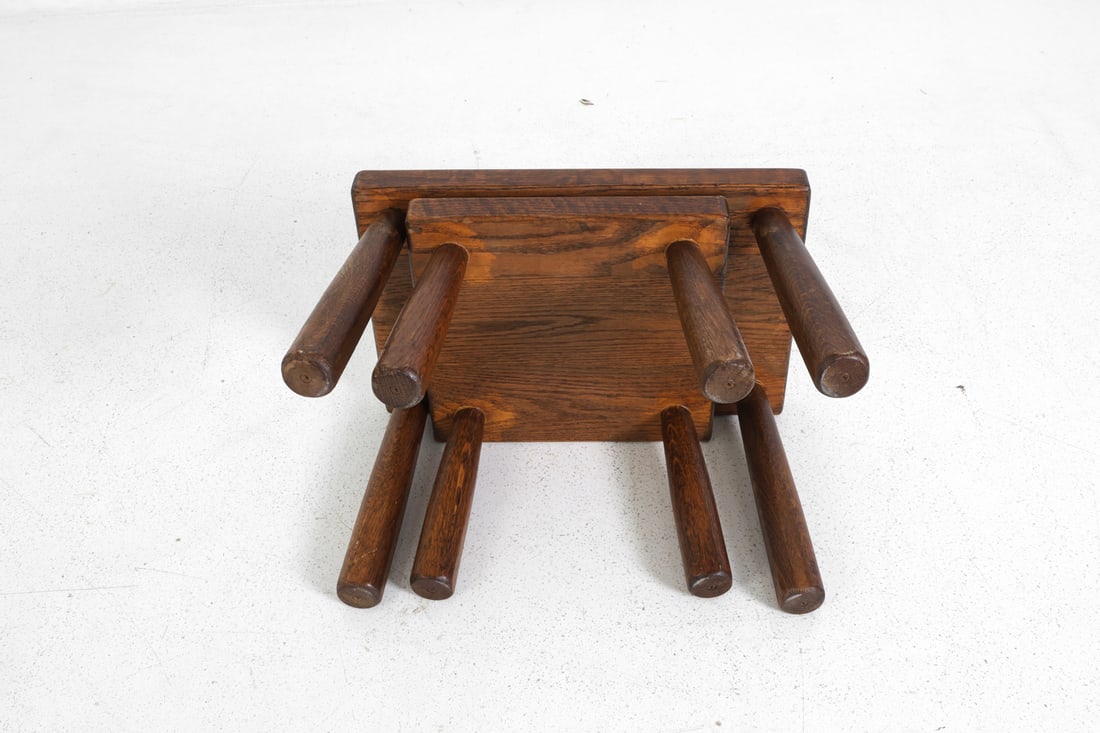 DANISH OAK NESTING STOOLS C. 1950S - 8