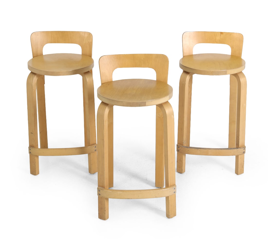 (3) ALVAR AALTO FOR ARTEK MODEL K65 BAR STOOLS (1 of 13)