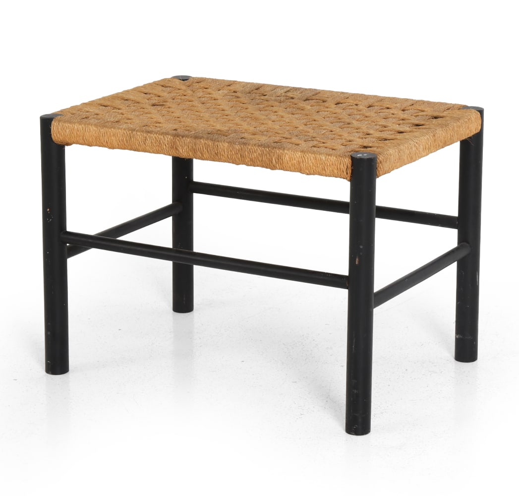 WEGNER STYLE DANISH EBONIZED OTTOMAN C. 1970S (1 of 12)
