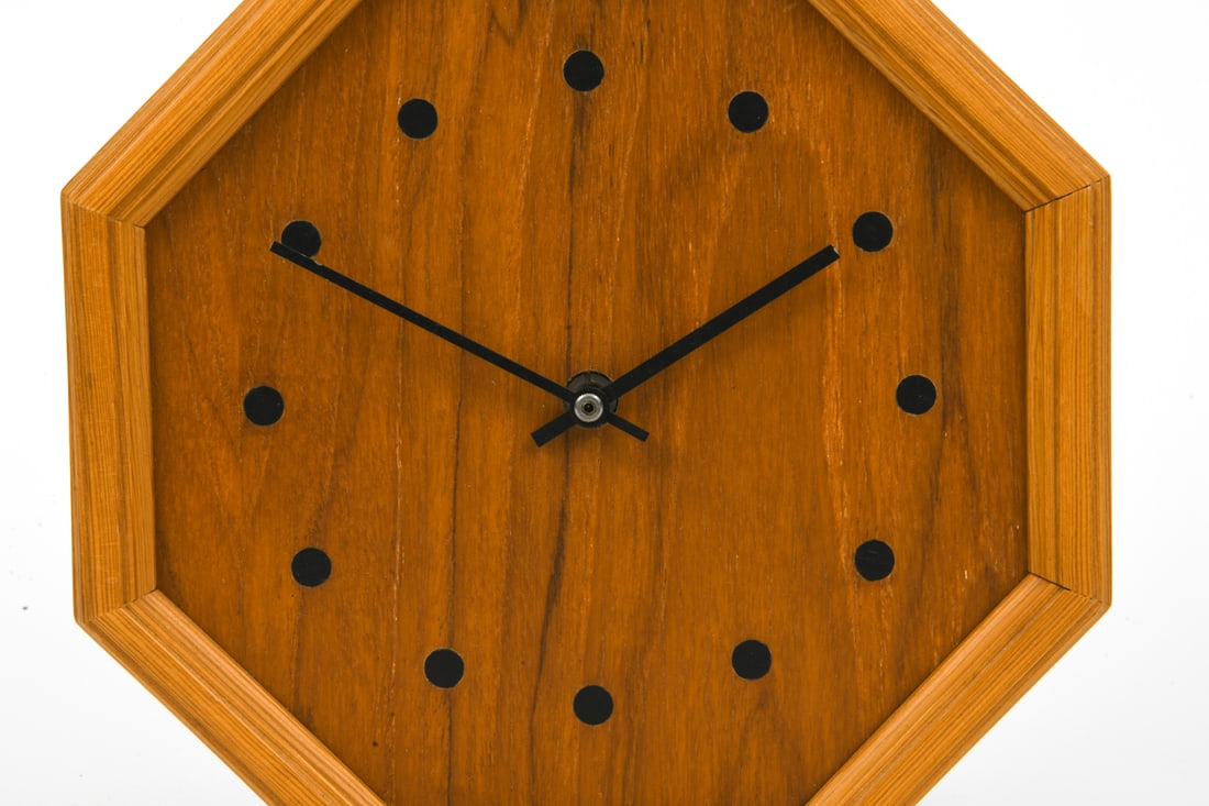 SCANDINAVIAN TEAK WALL CLOCK - 5