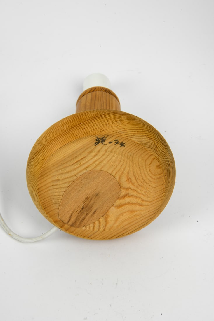SWEDISH PINE CANDLESTICK FORM TABLE LAMP C. 1970S - 11