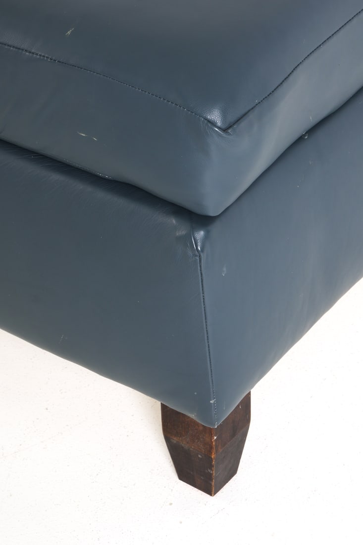 BAKER STYLE LEATHER OTTOMAN - 4