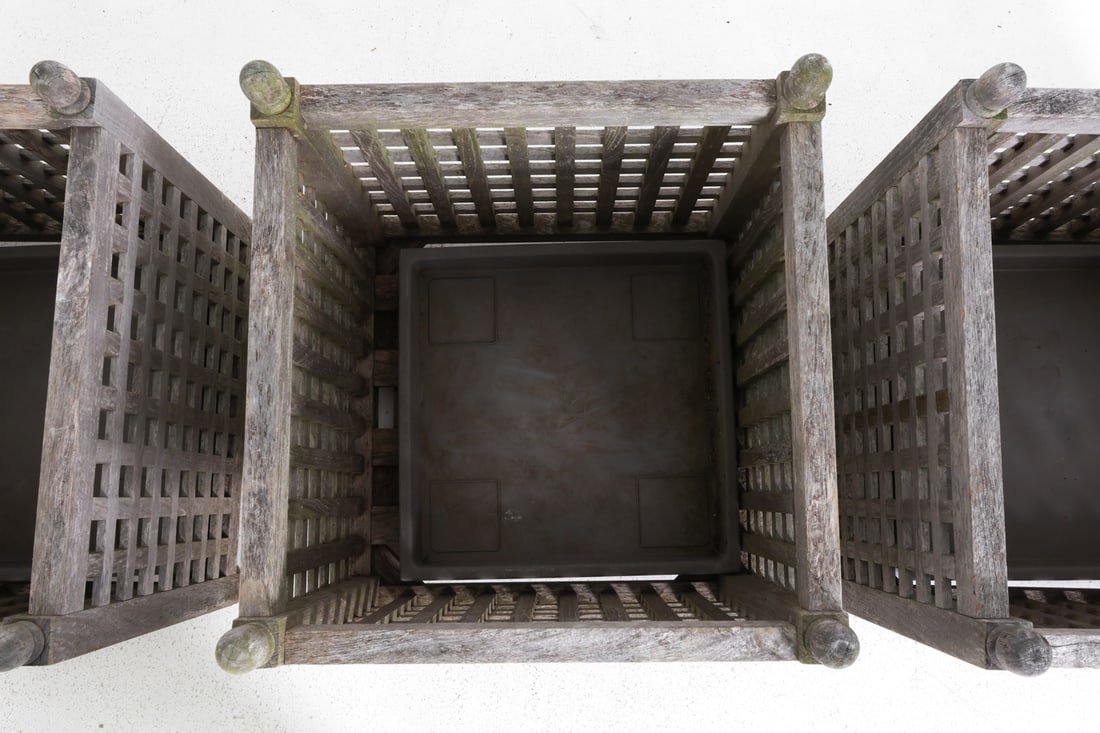 OUTDOOR TEAK PLANTER GROUPING - 10