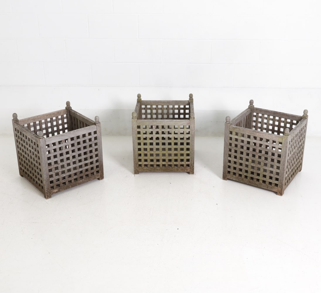 OUTDOOR TEAK PLANTER GROUPING - 2