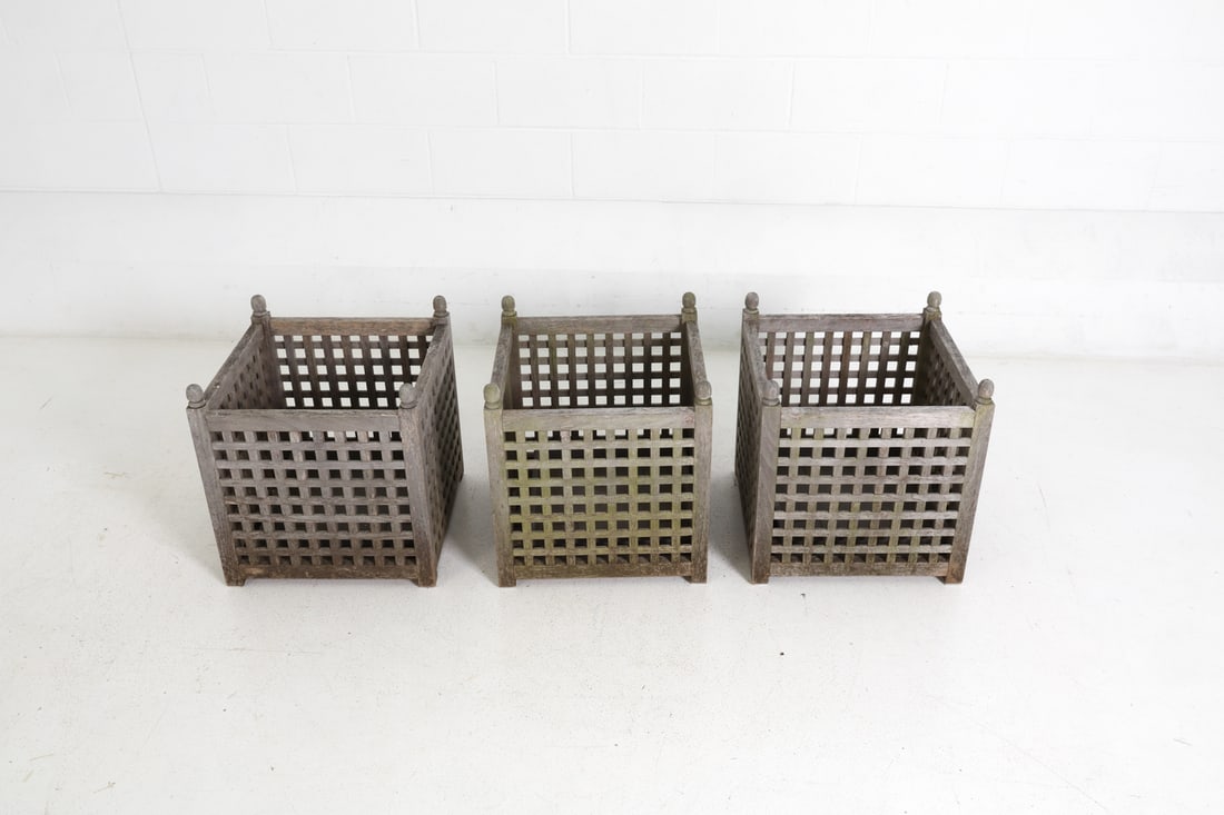 OUTDOOR TEAK PLANTER GROUPING - 4