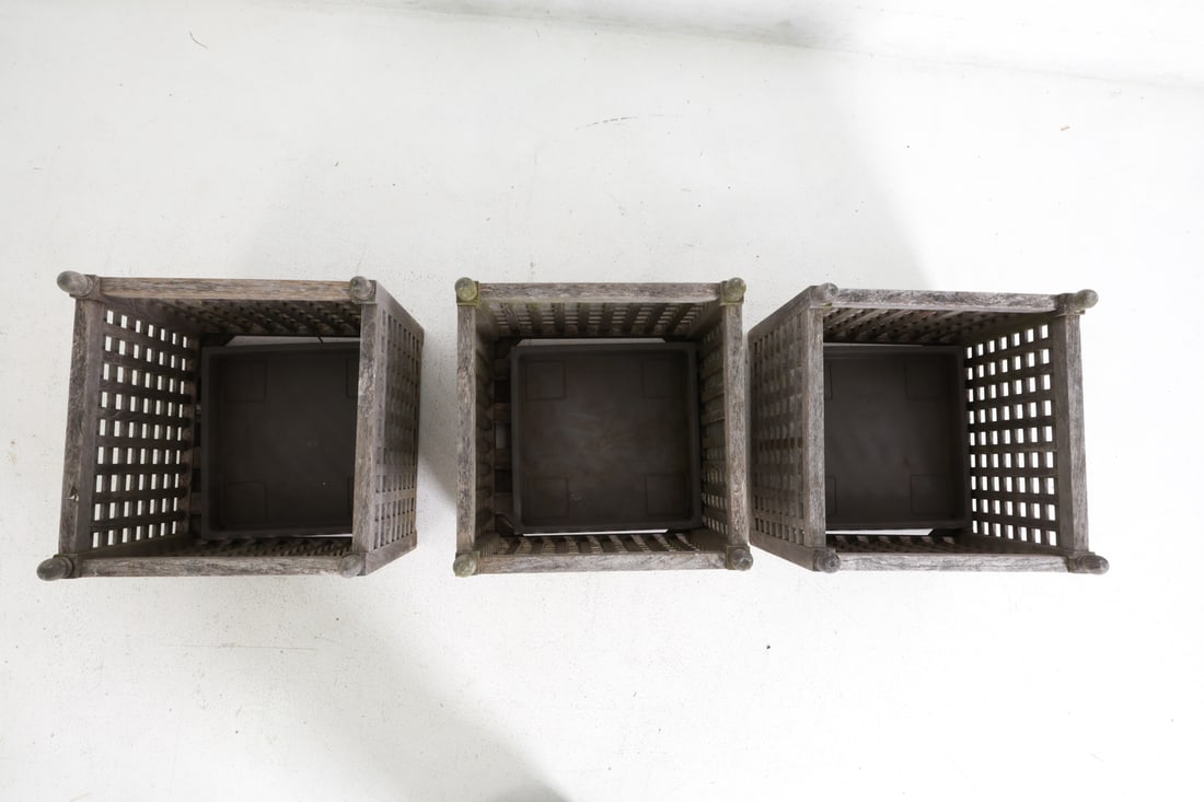 OUTDOOR TEAK PLANTER GROUPING - 6