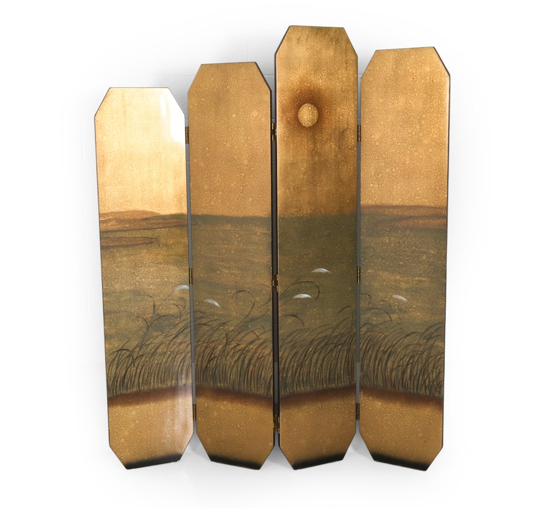JAPANESE BYOBU LACQUERED FOLDING SCREEN (1 of 18)