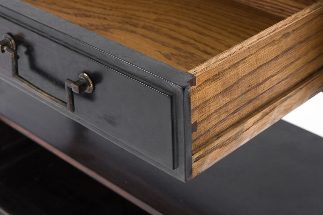 EBONIZED AND GILDED CONSOLE TABLE - 10