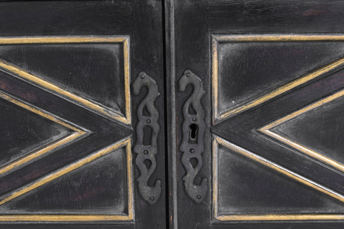 EBONIZED AND GILDED CONSOLE TABLE - 12