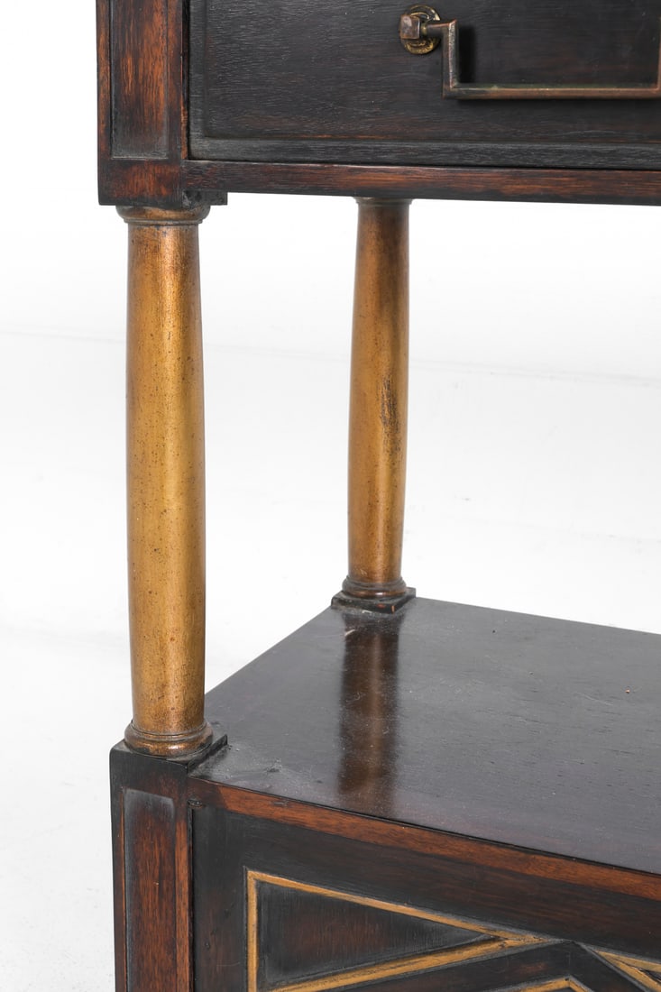 EBONIZED AND GILDED CONSOLE TABLE - 14
