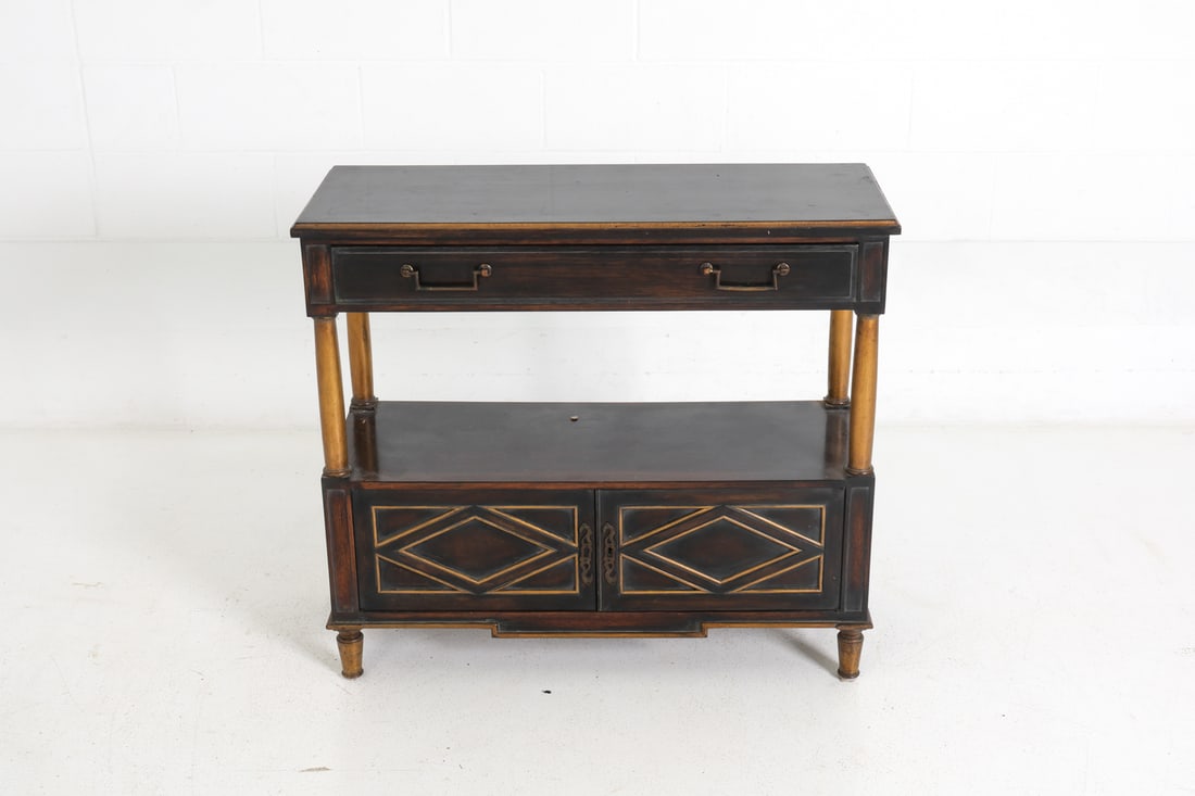 EBONIZED AND GILDED CONSOLE TABLE - 4