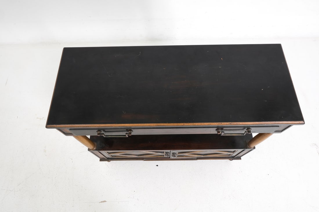 EBONIZED AND GILDED CONSOLE TABLE - 6