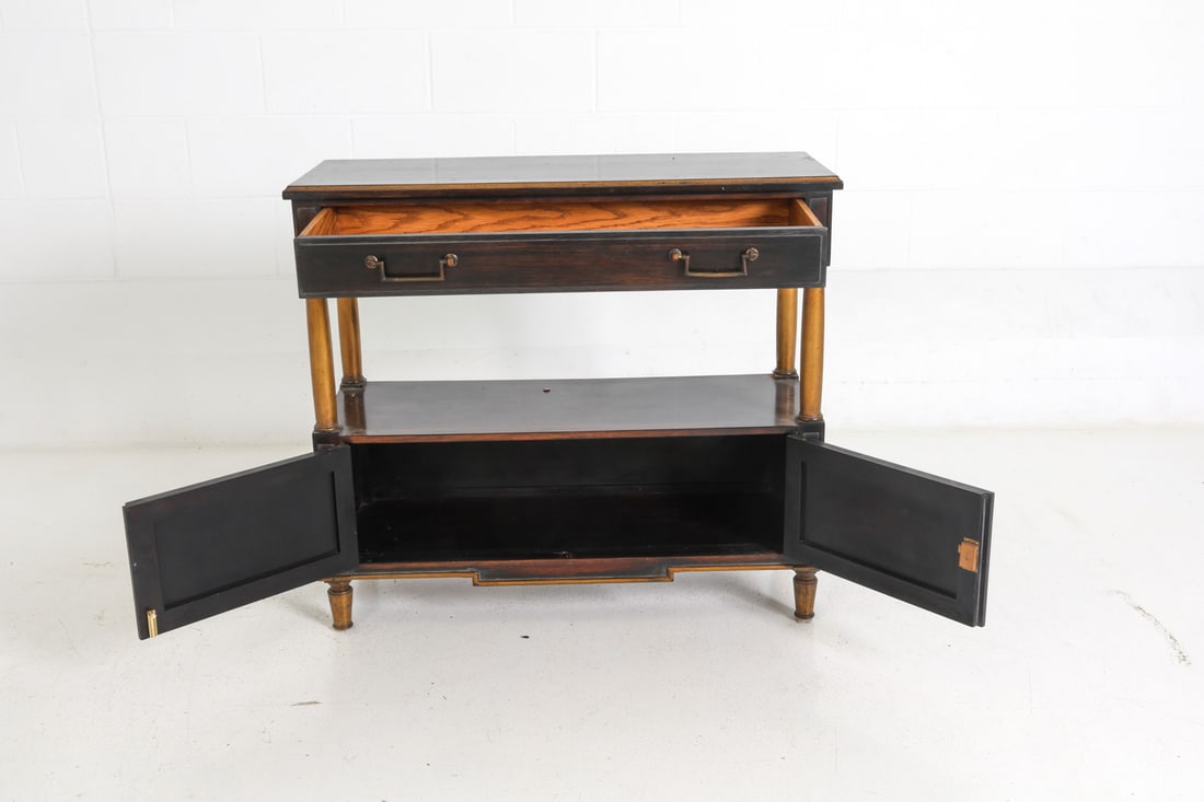 EBONIZED AND GILDED CONSOLE TABLE - 9