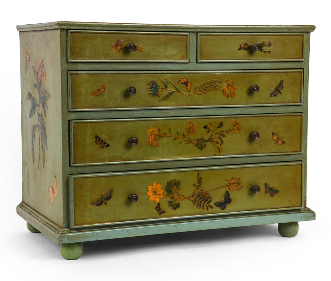 VINTAGE DECOUPAGE JEWELRY CHEST: Dimensions: H 13" x W 16.5" x D 9.5". Condition: Scuffs and surface soiling. Wear consistent with age and use.