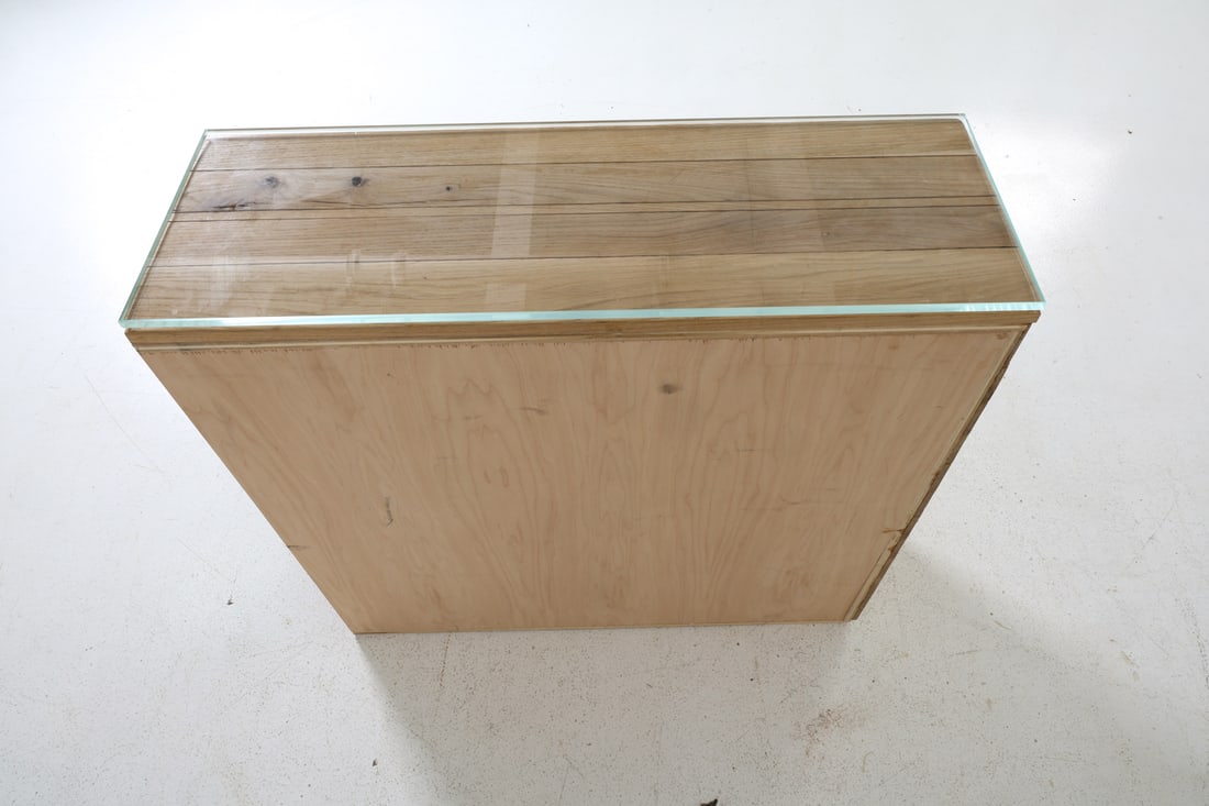 CUSTOM BRUTALIST WOODEN CONSOLE TABLE - 10