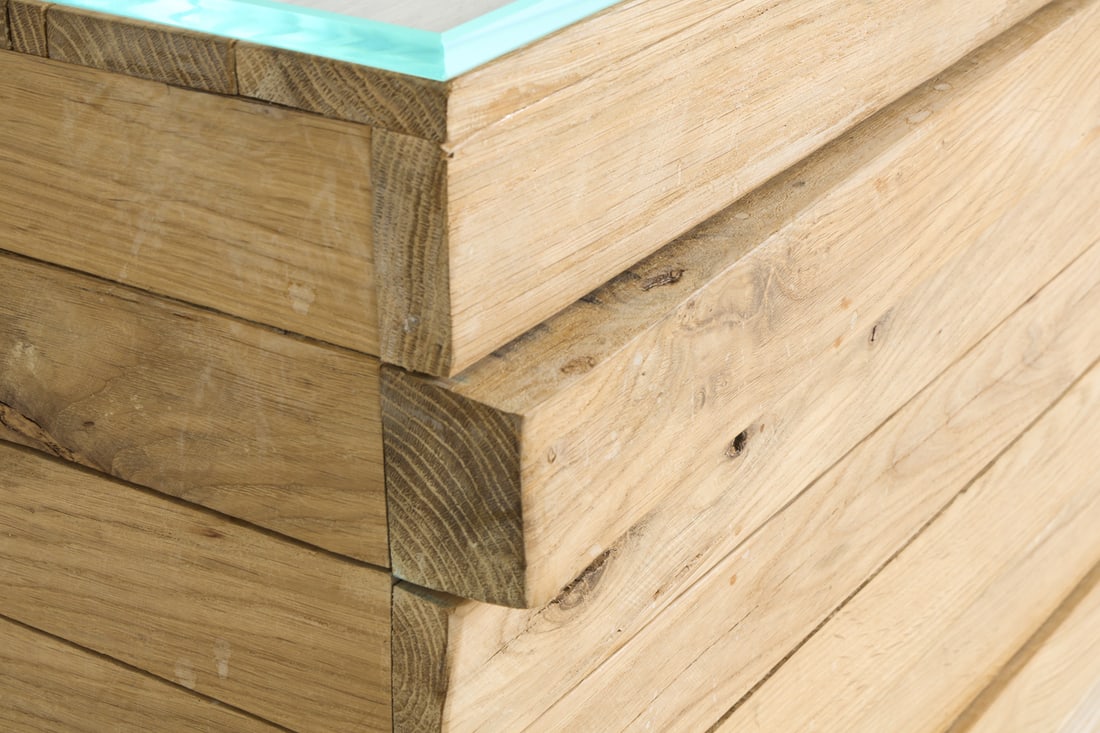 CUSTOM BRUTALIST WOODEN CONSOLE TABLE - 12