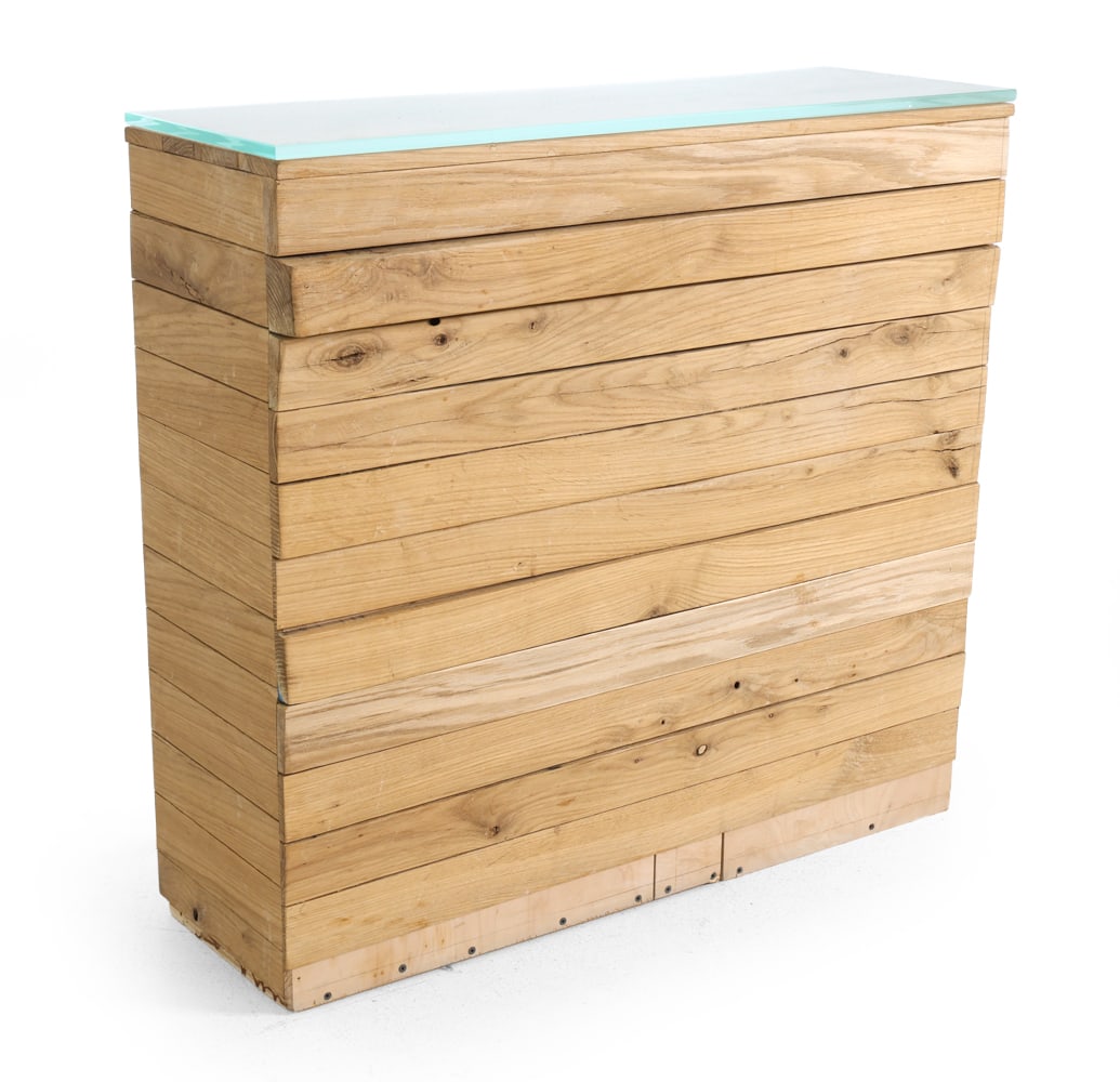 CUSTOM BRUTALIST WOODEN CONSOLE TABLE - 2