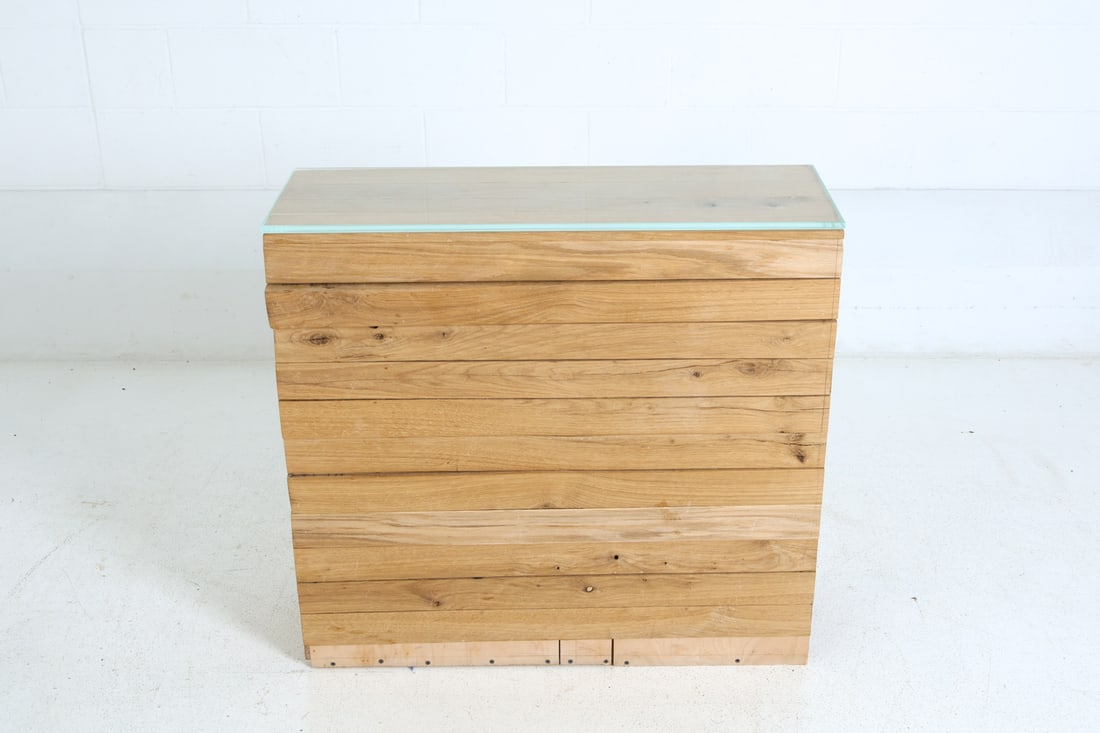 CUSTOM BRUTALIST WOODEN CONSOLE TABLE - 4