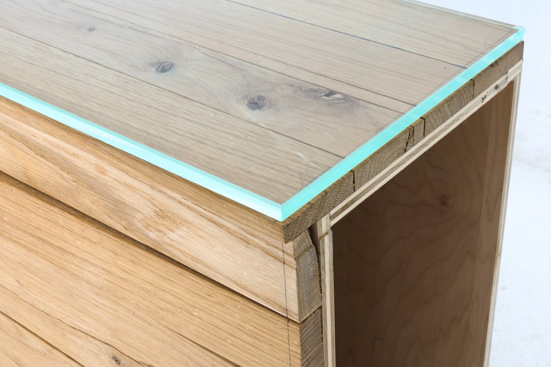 CUSTOM BRUTALIST WOODEN CONSOLE TABLE - 6