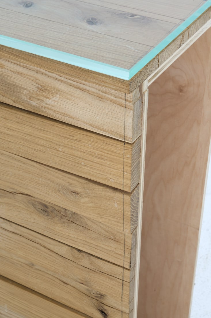 CUSTOM BRUTALIST WOODEN CONSOLE TABLE - 8