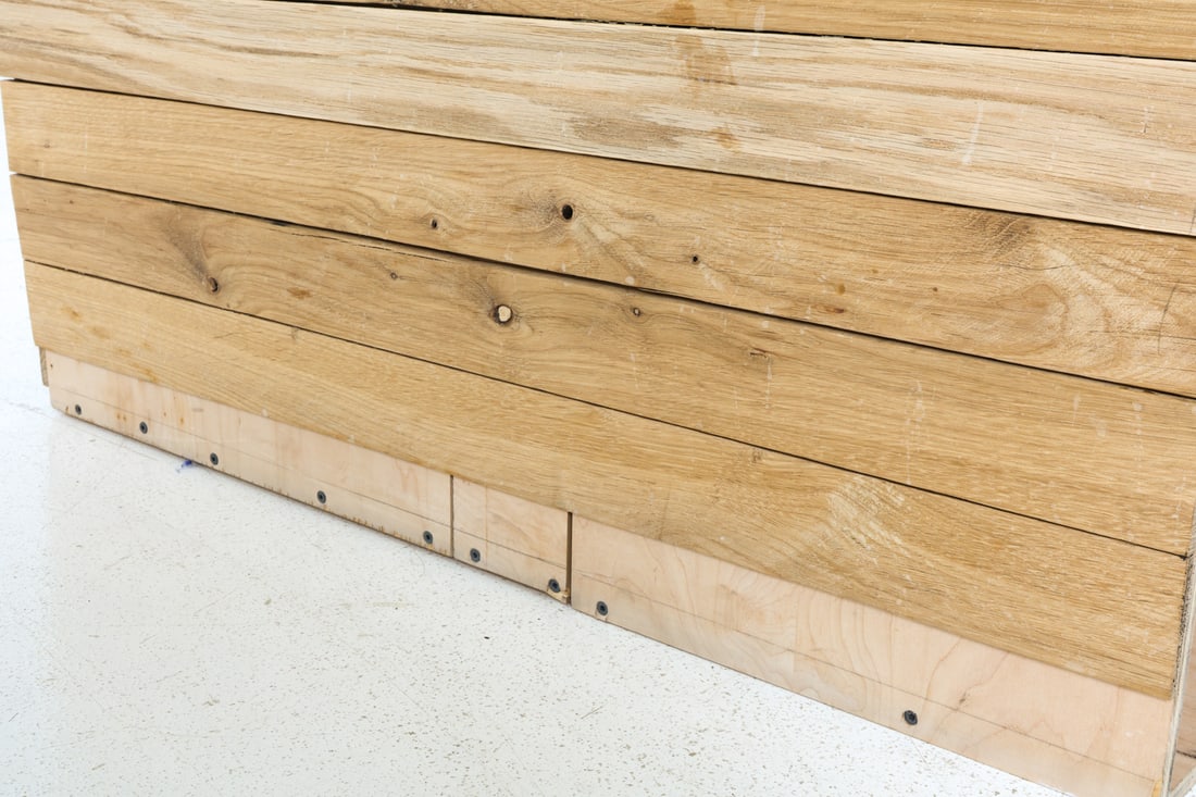 CUSTOM BRUTALIST WOODEN CONSOLE TABLE - 9