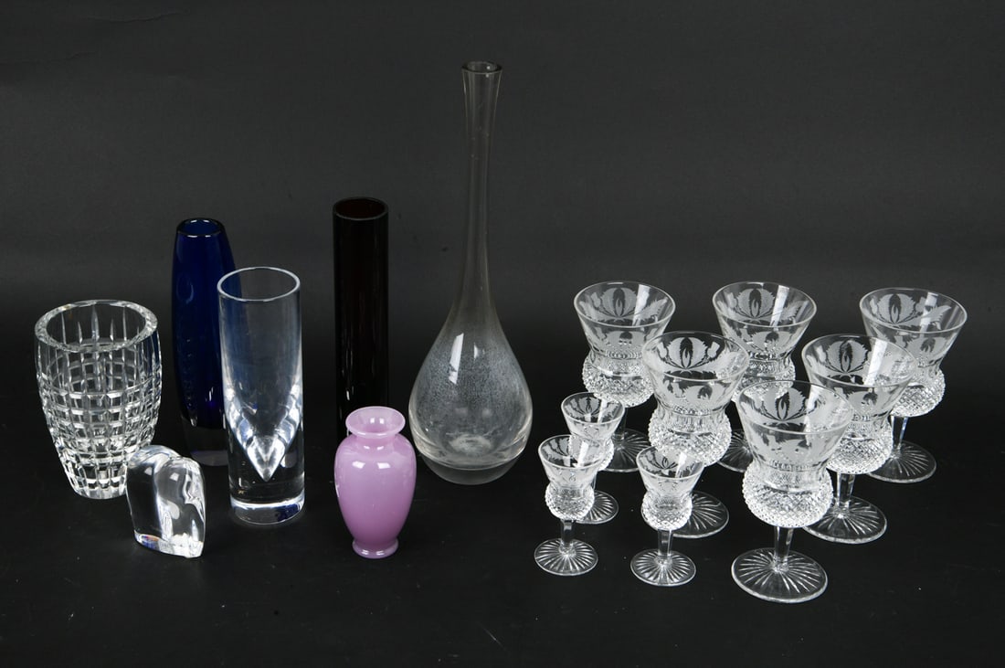 GLASS GROUPING INCL. EDINBURGH CRYSTAL GOBLETS (1 of 16)