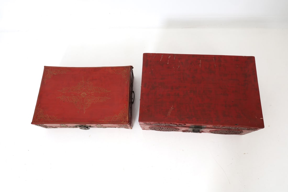 (2) ANTIQUE CHINESE LACQUER BOXES - 13