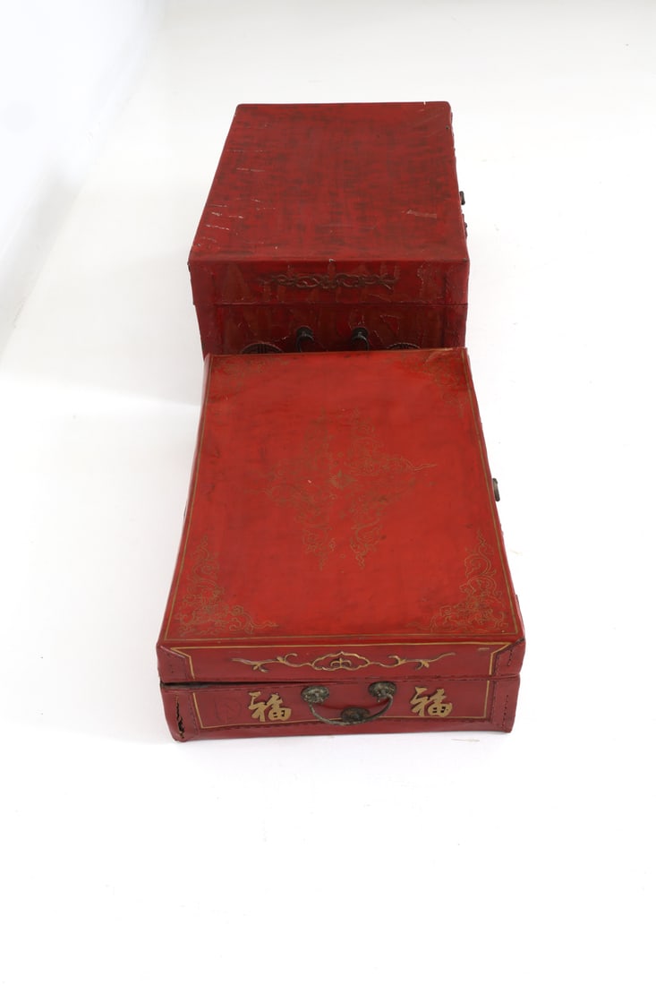 (2) ANTIQUE CHINESE LACQUER BOXES - 14