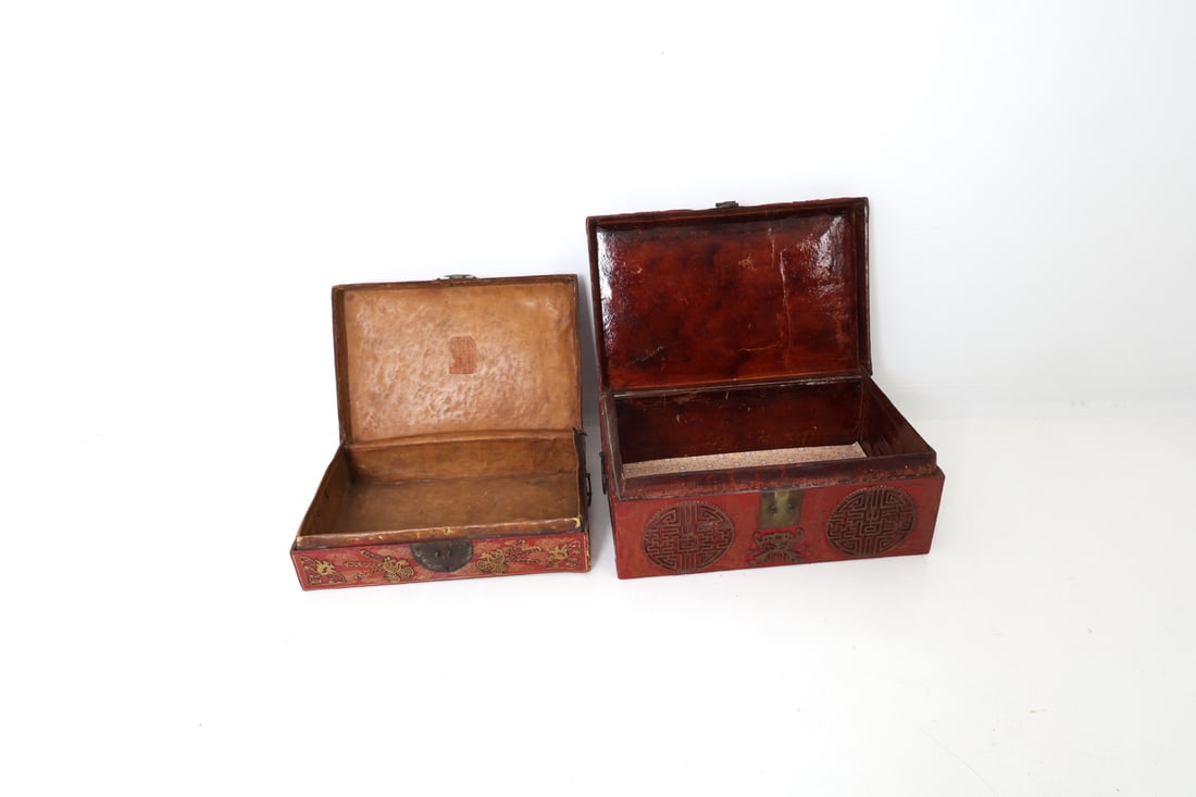 (2) ANTIQUE CHINESE LACQUER BOXES - 17
