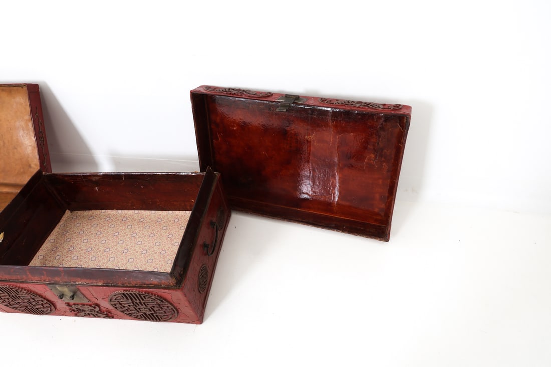 (2) ANTIQUE CHINESE LACQUER BOXES - 19