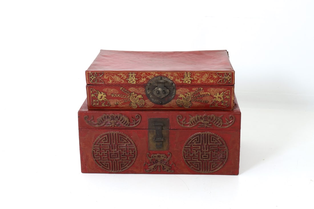 (2) ANTIQUE CHINESE LACQUER BOXES - 4