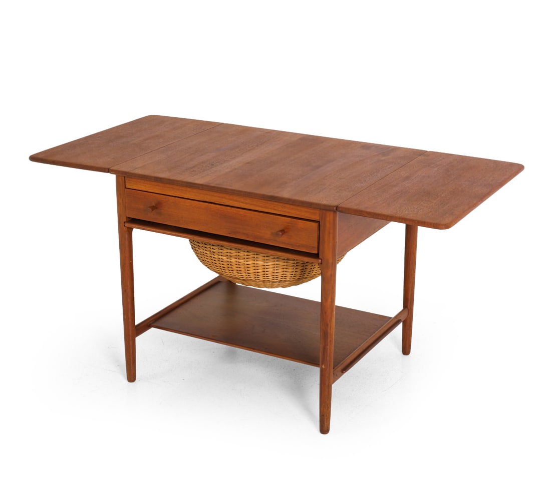 HANS WEGNER AT-33 DANISH TEAK SEWING TABLE 1960S (1 of 16)