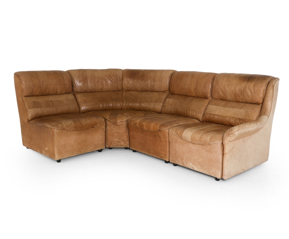 DE SEDE STYLE SWISS LEATHER MODULAR SOFA C. 1970S (1 of 19)