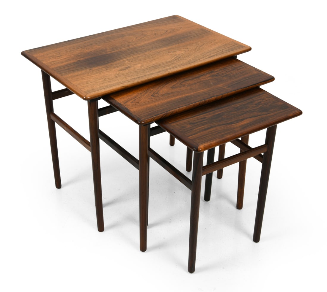 ARNE HOVMAND OLSEN DANISH ROSEWOOD NESTING TABLES (1 of 17)