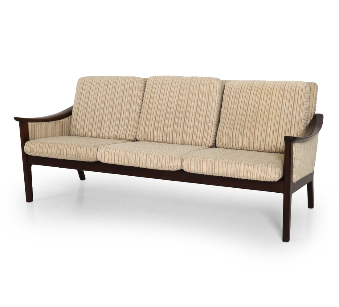 STYLE OF OLE WANSCHER MAHOGANY SOFA C. 1960S (1 of 19)